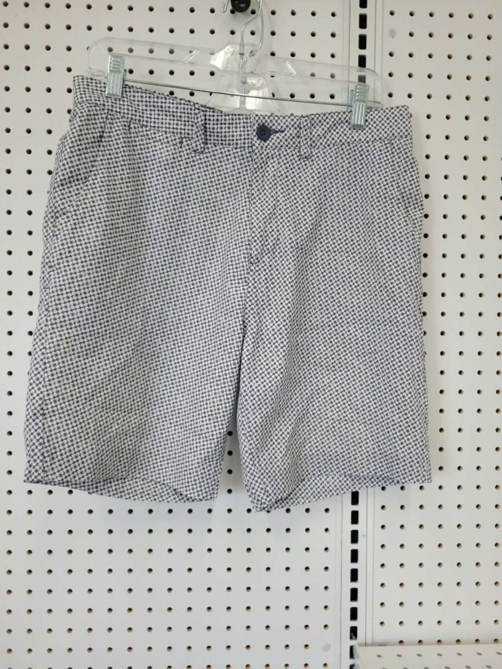 Johnnie-O Mens Size 30 Blue & White Geometric Print Shorts Polyester Casual Summ